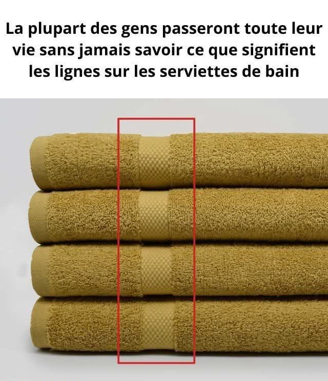 que signifient les lignes (ou bandes décoratives) sur les serviettes ?